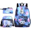 Set Zaino Scolastico Cristiano Ronaldo per Bambini Ragazzi Ragazze 15L Tessuto Oxford Borsa a Doppia Tracolla con Spallacci Imbottiti Traspiranti