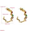 Women Simple C-shaped Eardrops Drop Earrings Titanium Steel Geometric Type Crystal Colorfull