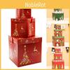 Premium 3pcs Large Christmas Gift Box With Lid Ribbon Xmas Present Square Box