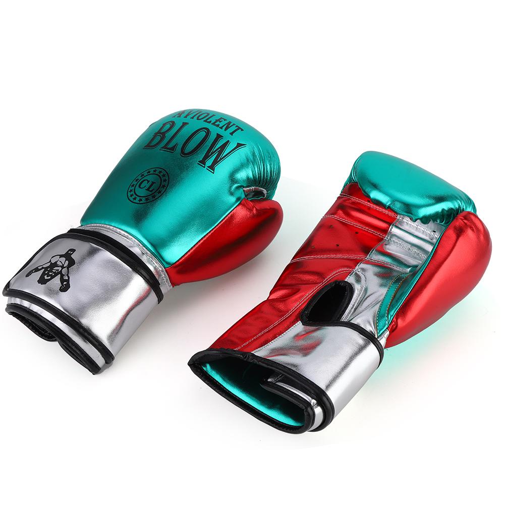 1 Pair Unisex PU Boxing Gloves Sanda Punching Sparring Sandbag Training MittsGreen