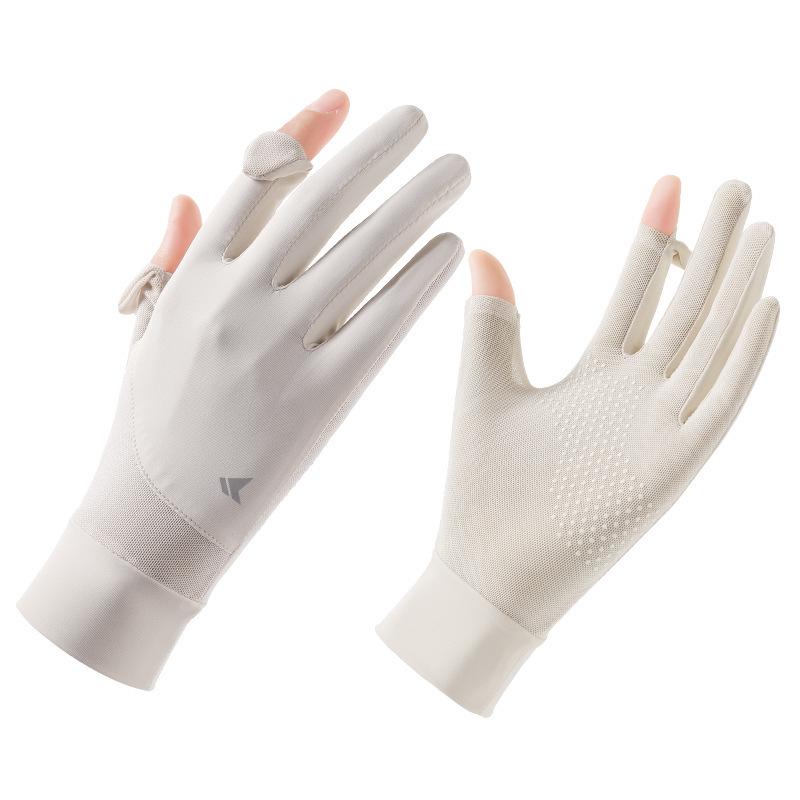 Women's Ice Silk Sun Protection Gloves - Lightweight, Breathable, Anti-Slip, UV Shield for Summer Cycling.