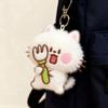 Cute Fluffy Cat Plush Keychain Soft Fuzzy Material Adorable Cartoon Design Ideal Backpack Decor Gifts For Cat Lovers