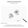 Bamoer Oxidized Silver Stud Earrings for Women Little Devil Ghost Jewelry Gift for Girl 925 Sterling Silver Jewelry