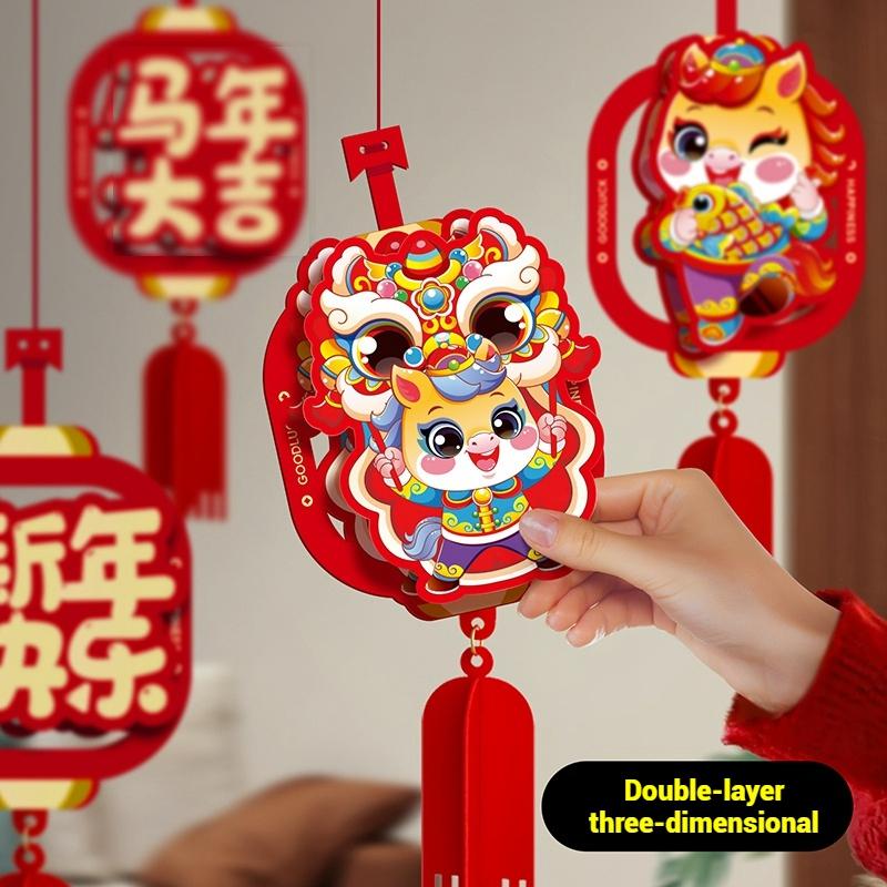 3D Chinese New Year Decoraitons 2026 Wall Hanging  Pendants  The Year of Horse Ornament   Spring Festival Home Decor