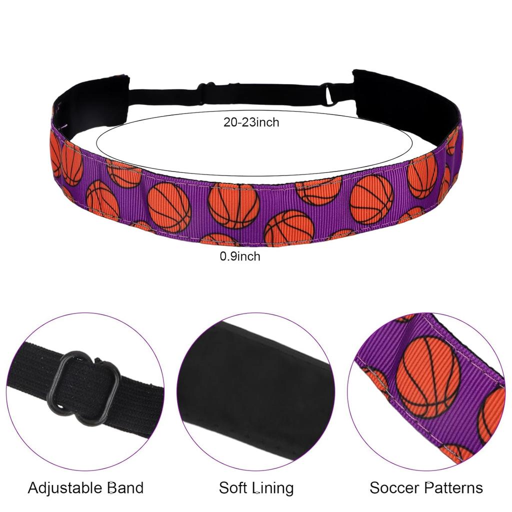 4 Pcs Adjustable Soccer Headband for Girls Elastic Soccer Headbands for Women Soccer Accessories Non Slip Football Sport Hair Bands Sports Athletic