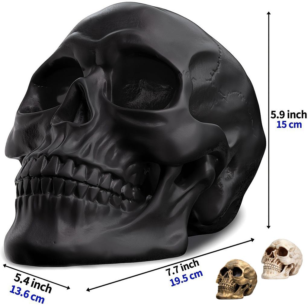 2025 Dödskalle Staty Skulptur Halloween Dekoration Harts Dödskalle Skelett Hantverk för Målning Medicinska Rekvisita Bar Disk Heminredning