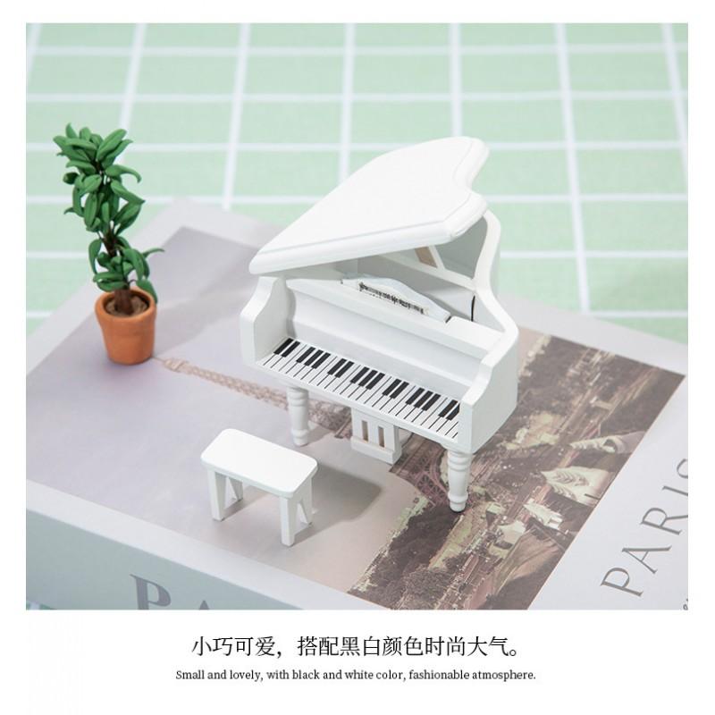 1:12 Scale Miniature Dollhouse Furniture Wooden Triangle Piano Model Decorative Accessory DIY Craft Display