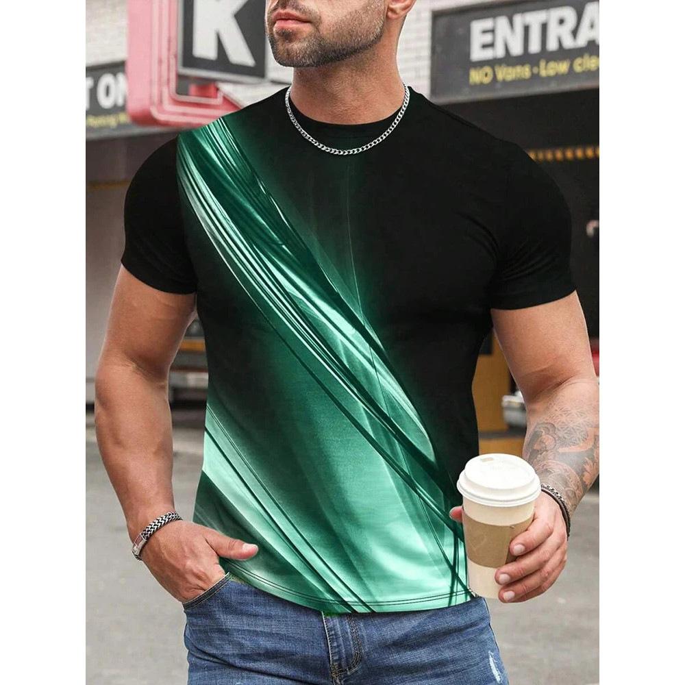 2026 New Men's T-shirt Summer Daily Casual Short Sleeved Top Sports Street Comfortable Print