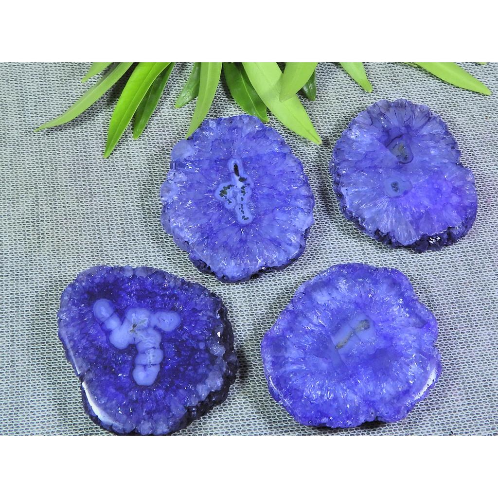 275Cts. Dyed Solar Durzy Agate 4Pcs Crystal Loose Gemstone Lot 30X35-32X38MM A-218