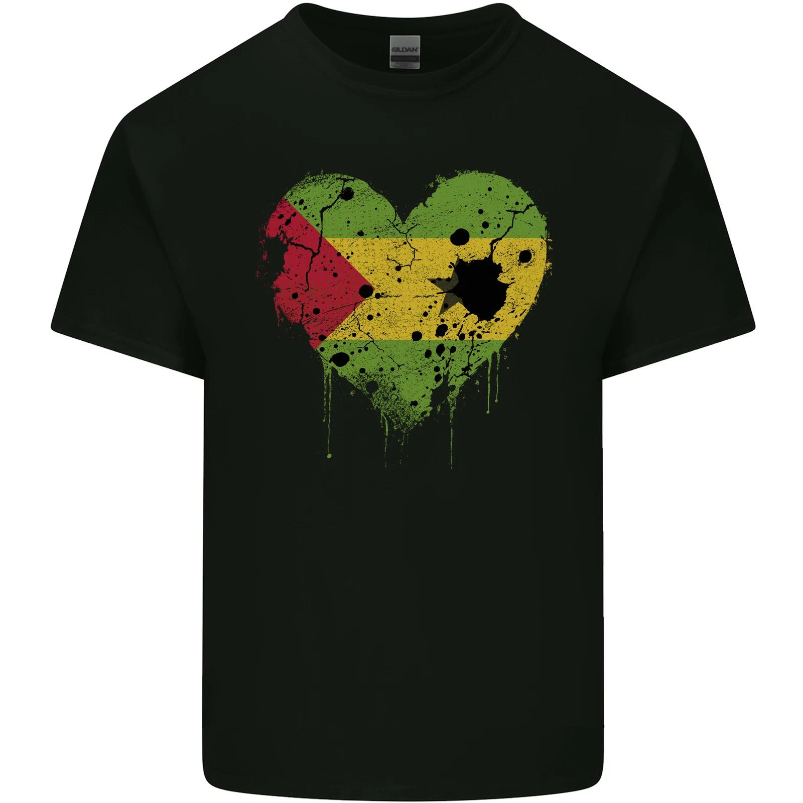 Love Sao Tome and Principe Flag Day Football Kids T-Shirt Childrens L