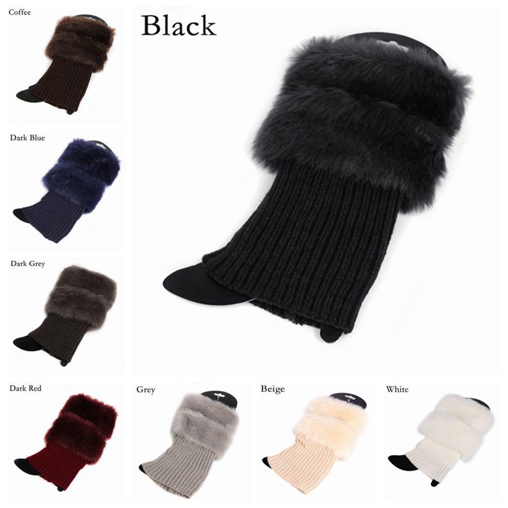 New Cover Fashion Fur  Crochet Knit Boot Socks Leg Warmer Cuffs Toppers Trim