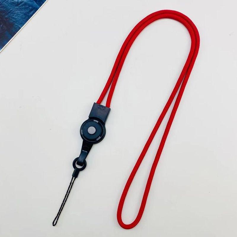 Durable Multi-functional Woven Mobile Phone Lanyard with Detachable Finger Ring and Badge Holder