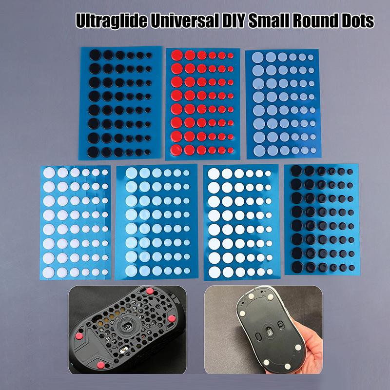 48 Stück/Packung Ultraglide Universal DIY Runde Punkte Mausskates Bremskontrolle Geschwindigkeit Schalldämpfer Füße Eis-Version Mäuse Gleiter PTFE