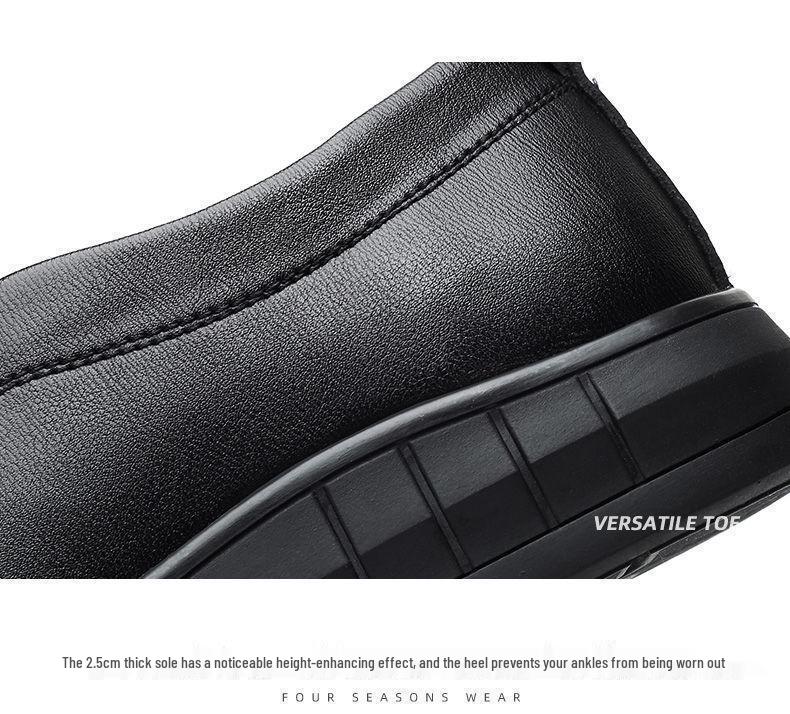 Men's Waterproof Soft Leather Slip-On Loafers - Comfortable Driving Shoes for Hotel or Work