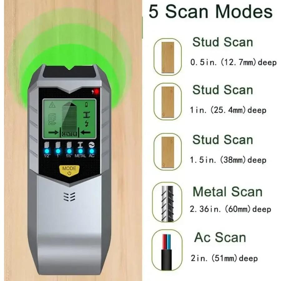 5 in 1 Elektronischer Wanddetektor Finder Multifunktionaler Handmetalldetektor Bolzensucher Holzsucher Elektronisches Messgerät