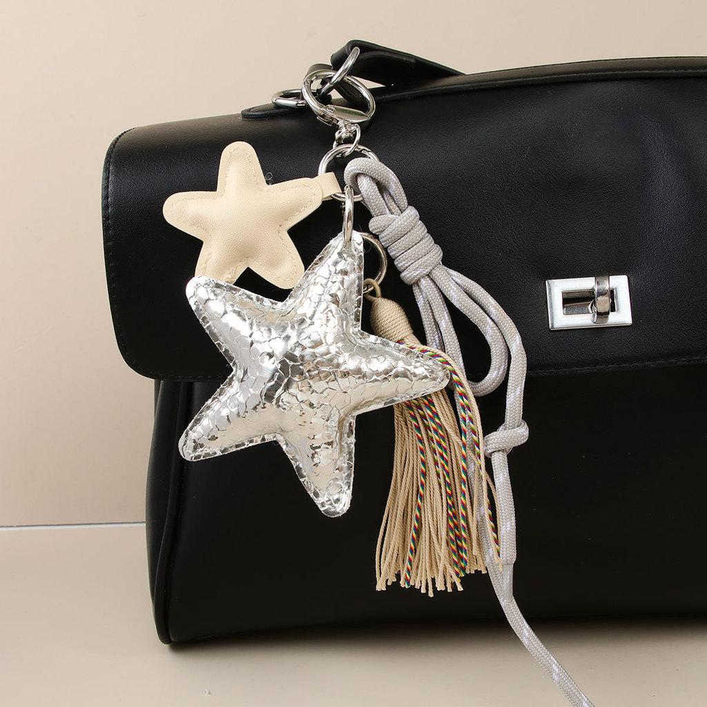 Style Star Pendant Keychain With Alloy Chain For Fashionable Bag Decor