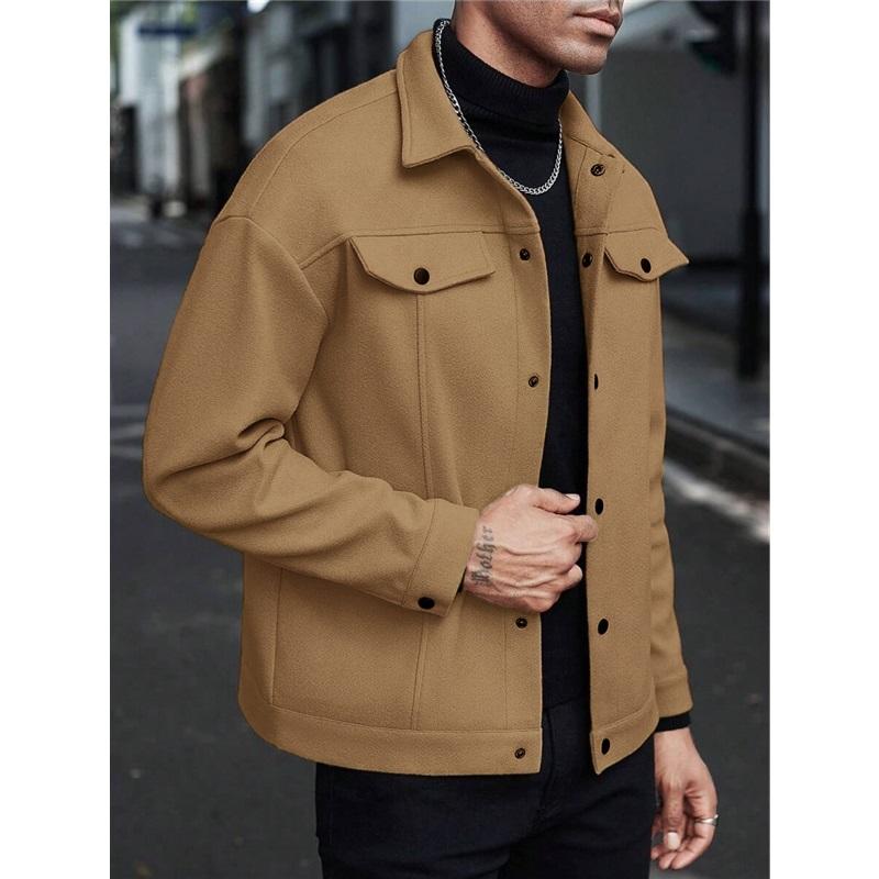 European And American Autumn And Winter Lapel Woolen Men's Jacket Casual Sports Business Jacket