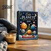 Christmas Countdown Calendar Set with 2D Flat Calendar 24Pcs Space Advent Acrylic Ornament Planet Holiday