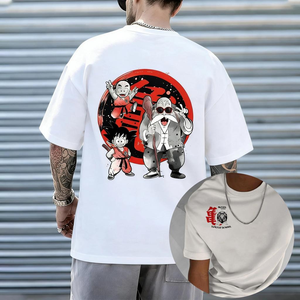 Dragon Ball Anime Goku Tištěné Bavlněné Krátkorukávové 2026 Letní Volné Sportovní Módní Pánské a Dámské Trička s Kulatým Výstřihem