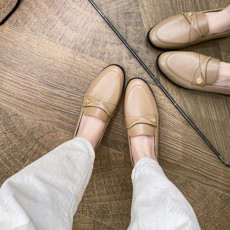 Fashion Women's British Style 2025 Autumn New Item Versatile Flat Bottom Lightweight Comfortable Fashion Slip on Daily Work Single Shoes