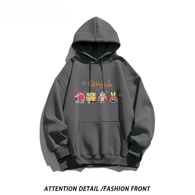 2025 Cartoon SpongeBob SquarePants Printed Men's and Women's Same Style Autumn/Winter Student High Quality Coat Top
