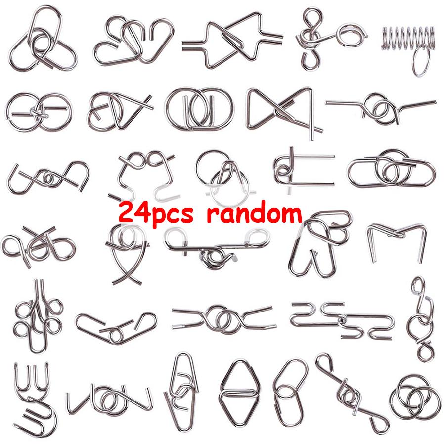 8/16/24pcs Metal Wire Brain Teaser Puzzle Set - IQ Challenge DisentanglementGames for Adults  Party Favors Birthday Gifts