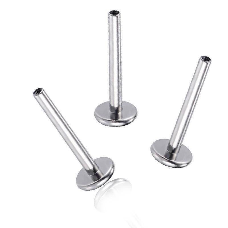 G23 Titanlegierung Flachbar mit Innengewinde für Ohrringe, Zungenpiercings, Knorpelstecker und Lippenringe.