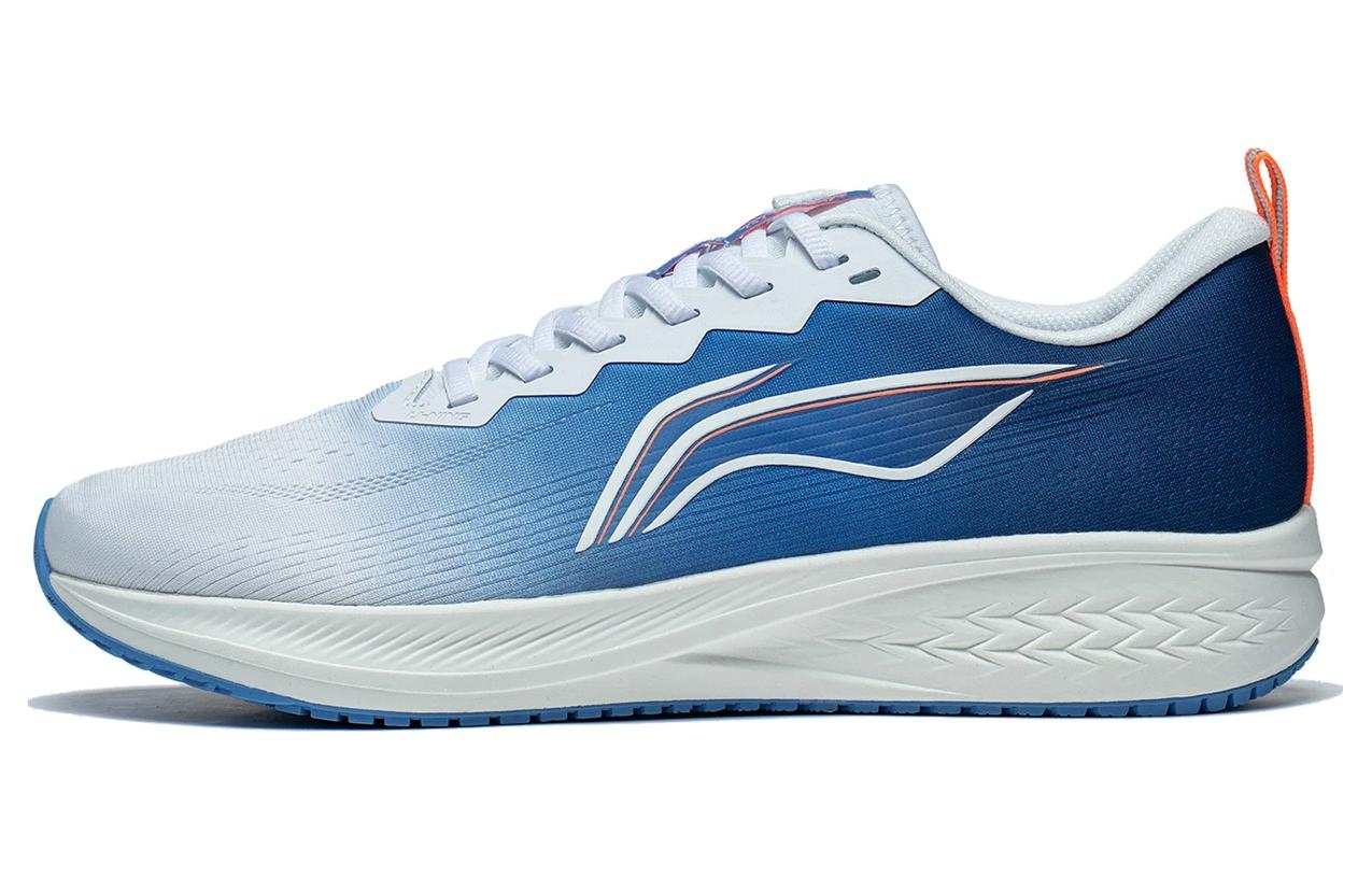 Li Ning Red Hare 6 Ткань износостойкие Легкие Светоотражающие Низкие Беговые Кроссовки Мужские Синий Белый ARMT015-18 44