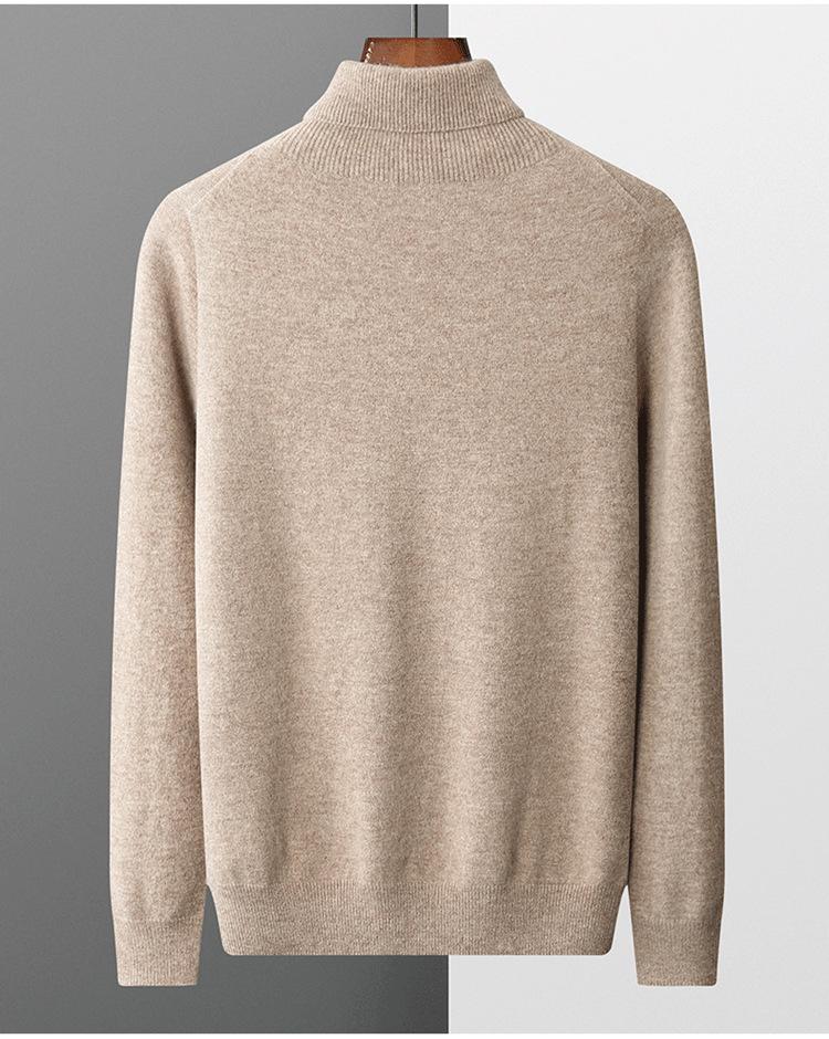 Spring & Autumn Men's Pure Wool Plus Size Knit Sweater - Versatile, Trendy, Lightweight.