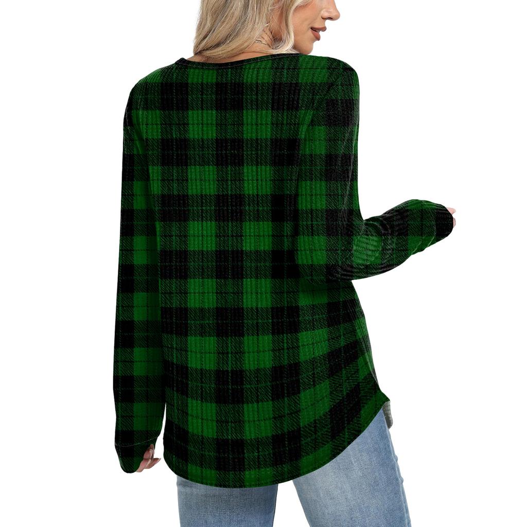 Women's Fashion  Loose Long Sleeve Round Neck Casual Top