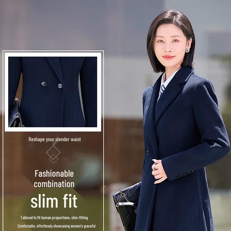 

HANMANKE Women s Business Professional Wool Blend Overcoat XL