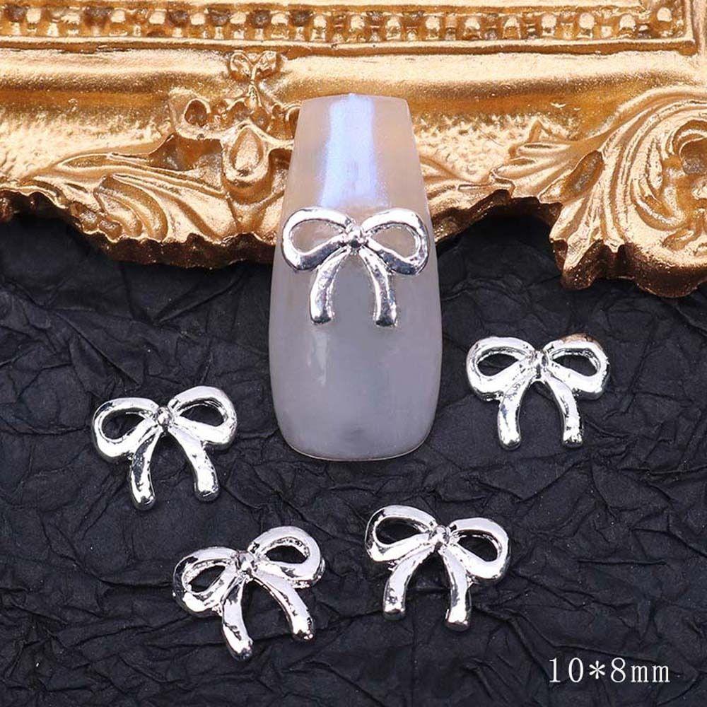 Accessories Gold Silver Bow Nail Decorations Nail Art Jewelry Nail Rhinestones 3D Nail Art Drills