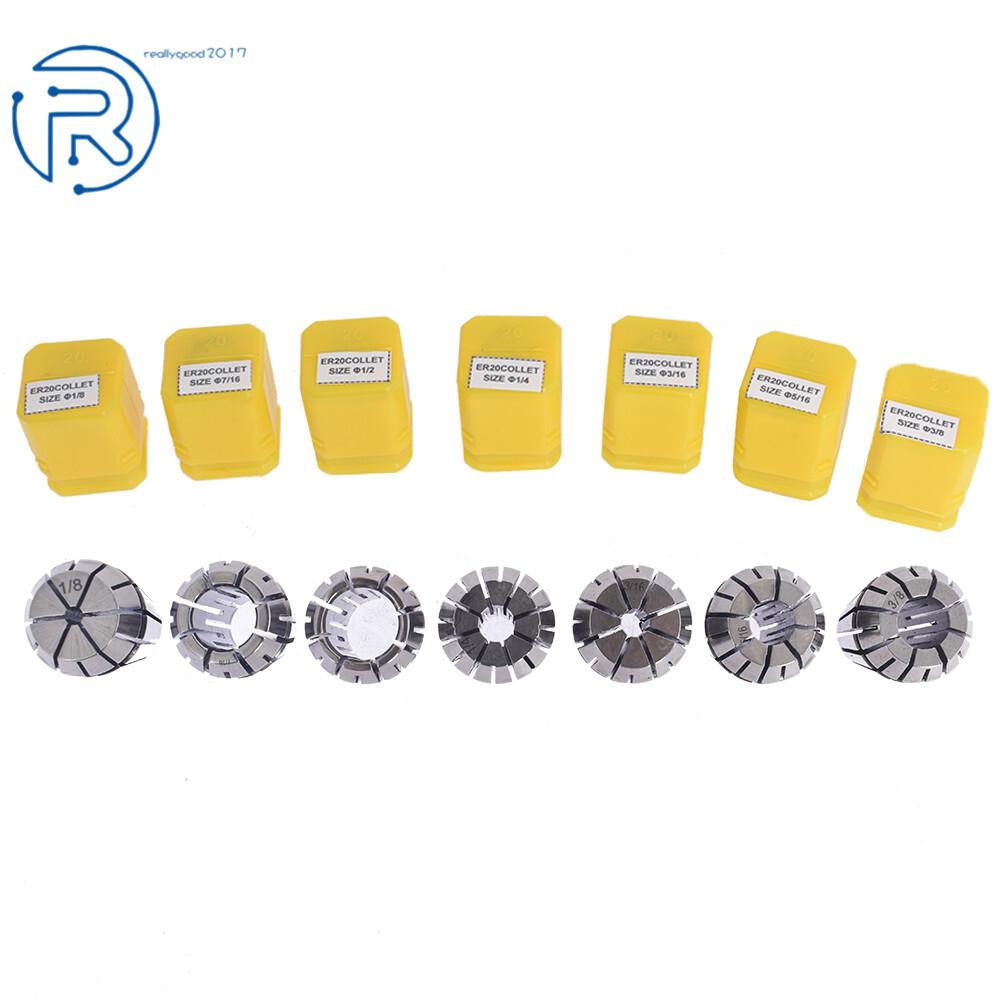 7Pack ER20 Spring Collet Set for CNC Workholding Engraving Milling Lathe Tool