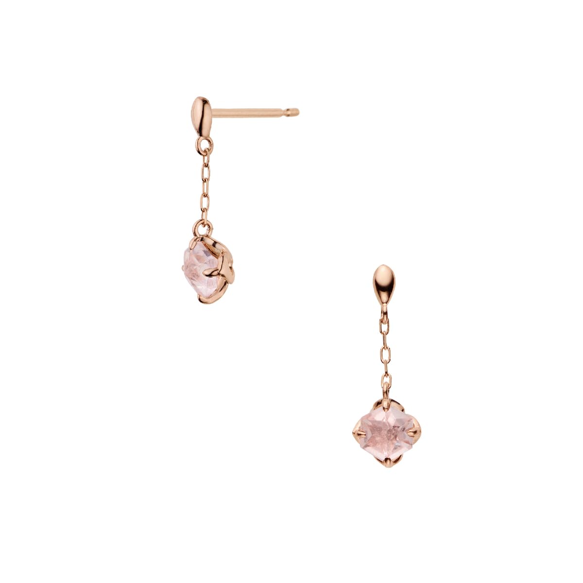 

Vendome K10 pink gold rose quartz earrings GJAA0361 RQ [VIHA Aoyama] рожевий