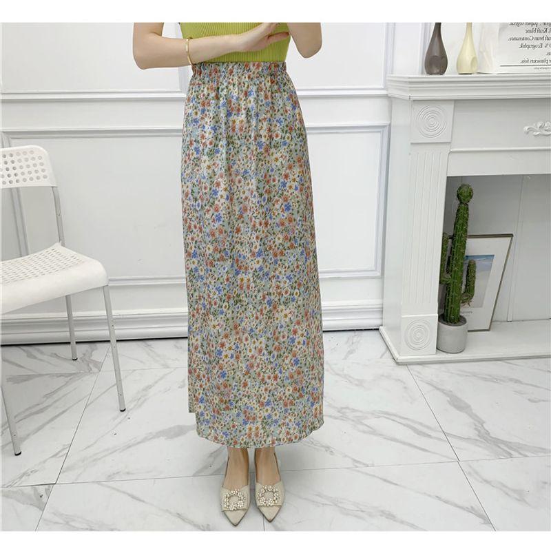 

Свежая юбка в пасторальном стиле, эластичная, с высокой талией, длинная Printed M