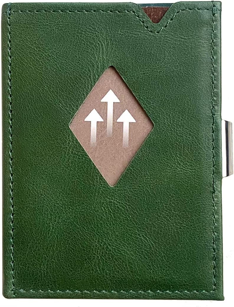 

Eccentric Wallet EXD309 Genuine Leather Trifold Wallet Mini Wallet RFID Blocking Compact Mini Wallet Cowhide Leather Small Wallet Men Women [EXENTRI] зелений