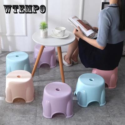 Lightweight Plastic Stool Household Thickened Round Bench Shoe Change Seat Portable Low Stool Stackable
