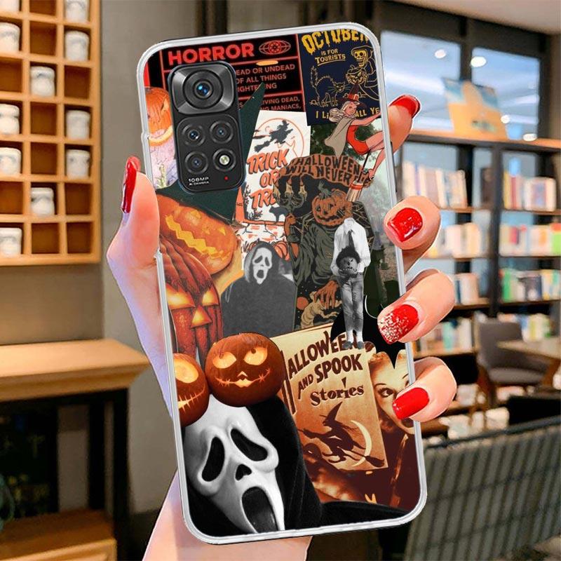 Halloween Fall Art Witch Cat Cover Phone Case For Xiaomi Redmi Note 15 14 13 12 11 10 Pro Plus 14S 12S 11S 11T 11E 10S Soft Fund