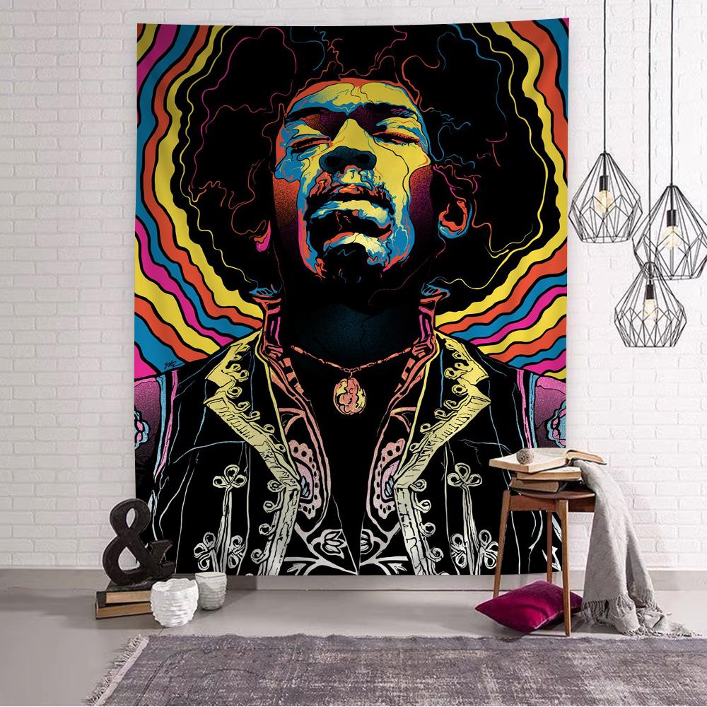 Jimi Hendrix DIY Wall Tapestry Hippie Flower Wall Carpets Dorm Decor Wall Art Decor