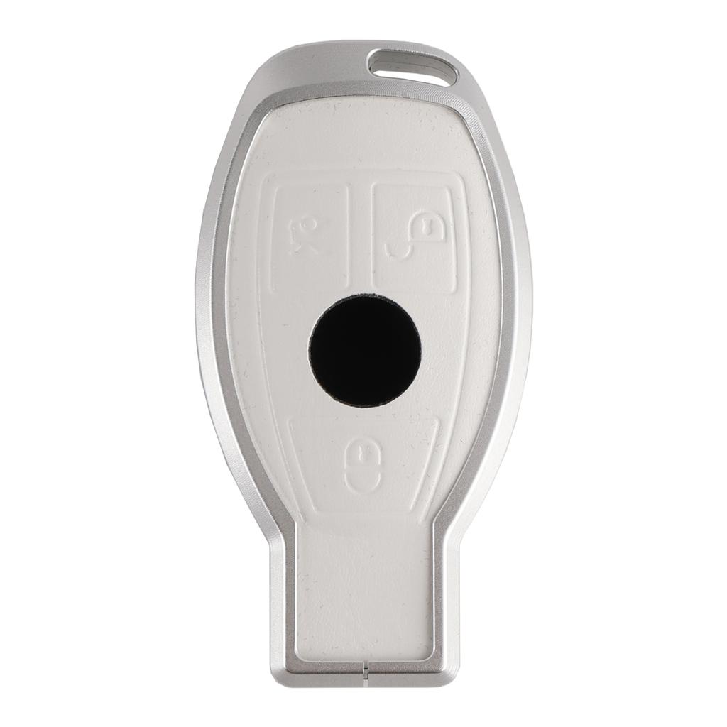 Leather Alloy Aluminum TPU Car Key White Case Cover For Benz GLC GLK CLS