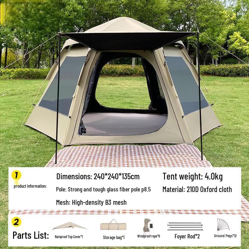 OEING Outdoor Camping Tent with Canopy
