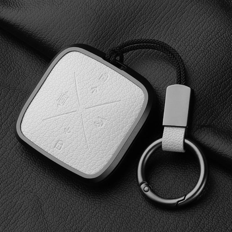 For Zeekr 001 007 7X X 009 Key Case Buckle Bluetooth Card Key Case Real Goat Leather Car Accessories Car Key Cover Modification