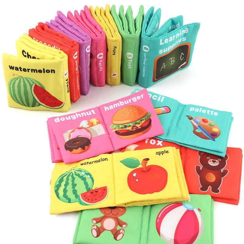 Children's Educational Tear-resistant Water Boilable Palm Book 0-3 Years New Set Cloth Book Toy