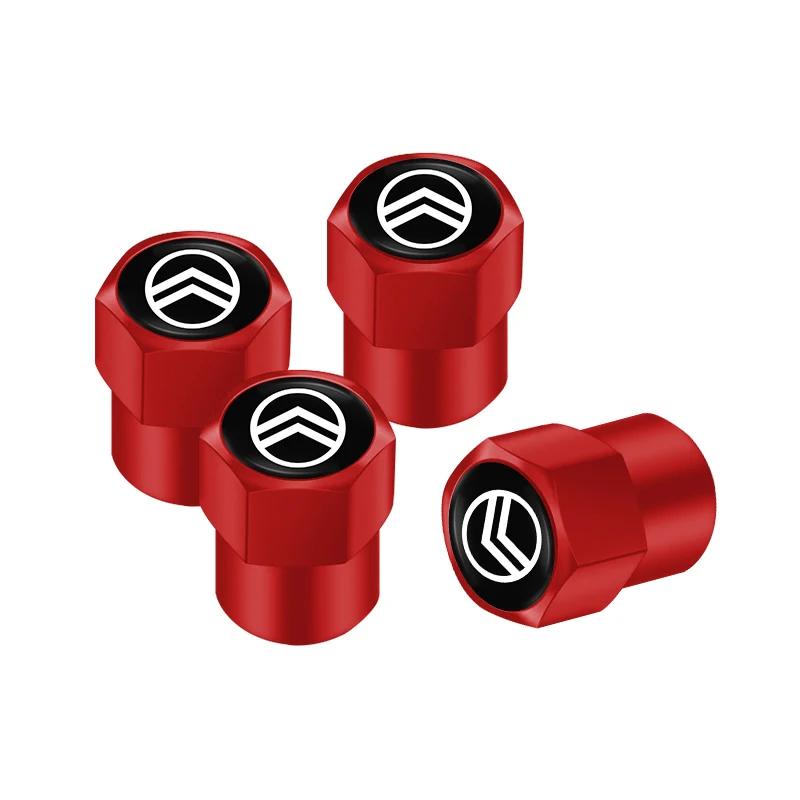 Car 3D Metal Logo Wheel Stem Air Valve Caps Tire Dust Covers For Citroen e-C3 e-C4 X C5X C3 C4 Cactus Picasso C-Crosser C6 C1