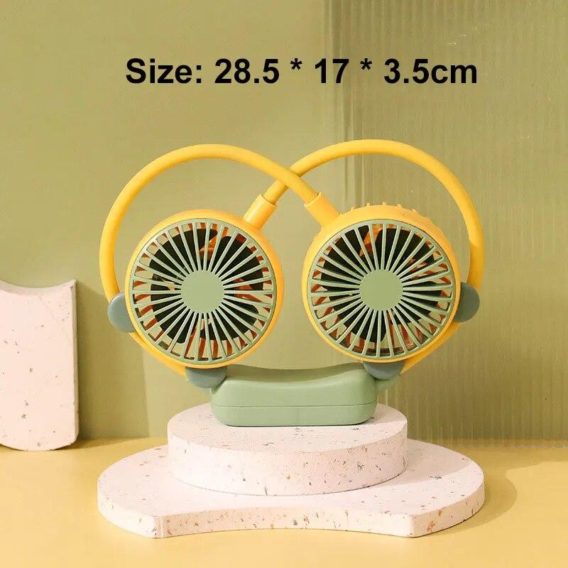 

Мини-вентилятор на шею, регулируемый USB-кондиционер, носимые вентиляторы с шейным ободом, переносной перезаряжаемый вентилятор для охлаждения воздуха на открытом воздухе 1pc lemon-yellow