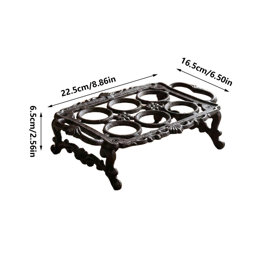 

Retro Cast Iron Egg Rack 6 / 8 Grids Egg Tray Decoration Heavy Duty Net Egg Holder For Countertop Counter Kitchen