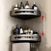 Storage Rack Aluminum Alloy Metal Body Corrosion-Resistant Corner Shelf Wall-Mounted Triangular Design Kitchen Bathroom Shelf
