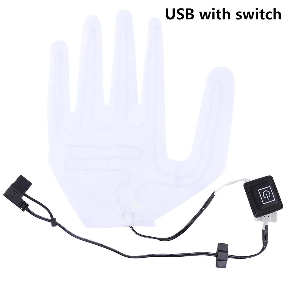 Practical USB Heated Gloves Pad Winter Warm Five-Finger Gloves Heating Pad Electric Heating Film Mitten Heating Sheet