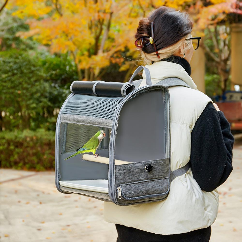 Mochila Transportadora de Pássaros Respirável Portátil para Animais de Estimação Pequenos e Papagaios