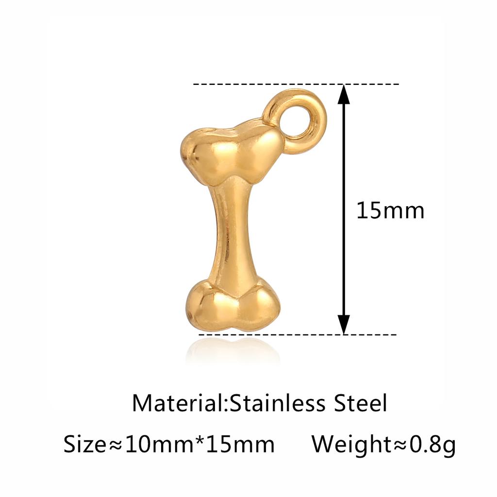 3PCS Cute Tulip Flower/Bow/Four Leaf Clover Charms for Jewelry Making Stainless Steel Star Pendant DIY Bracelet Necklace Earring